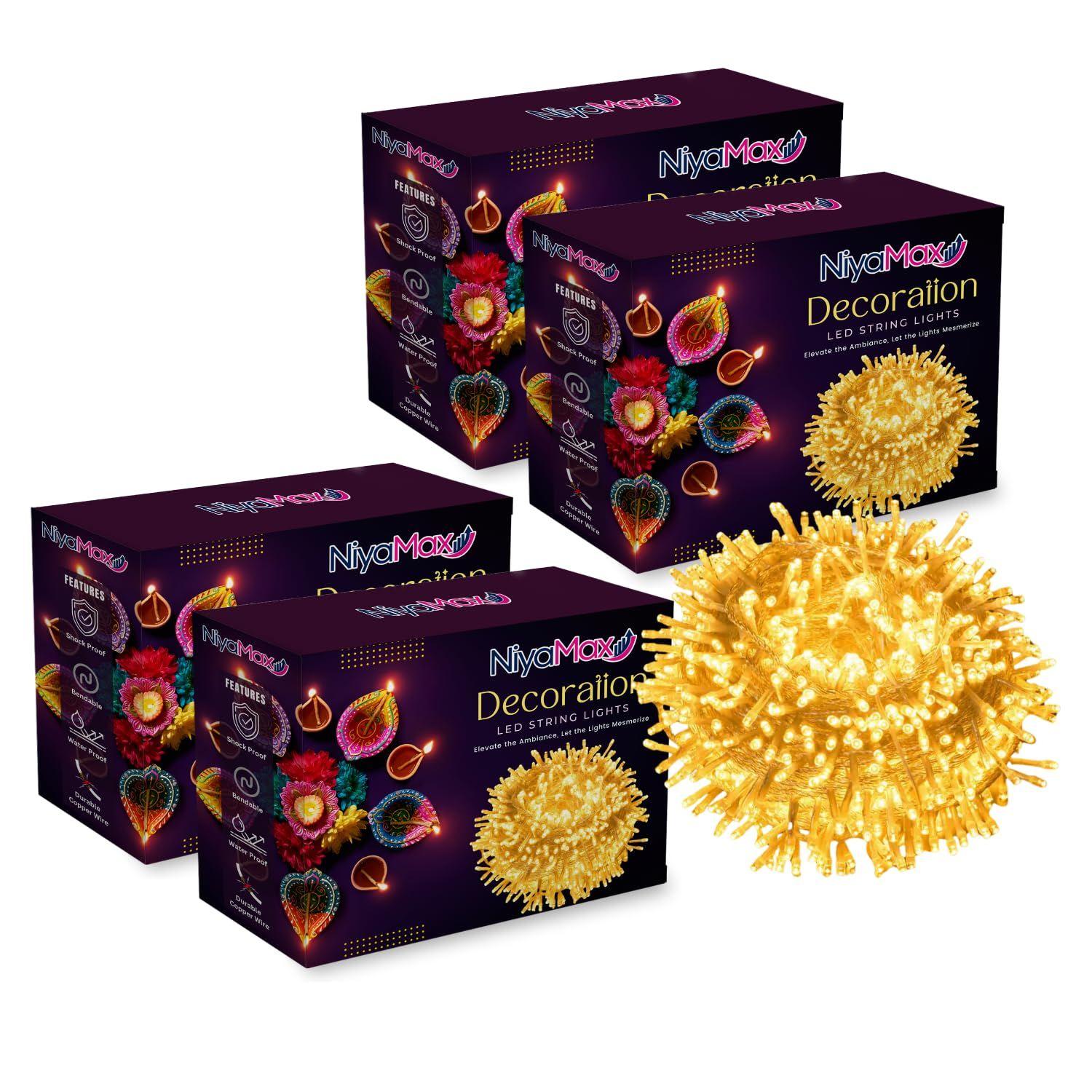 

35 футов 36 светодиодов последовательные гирлянды, светодиодные декоративные гирлянды из медной проволоки, сказочные рисовые огни для помещений, улицы, украшения, фестиваля (Pack of 4)