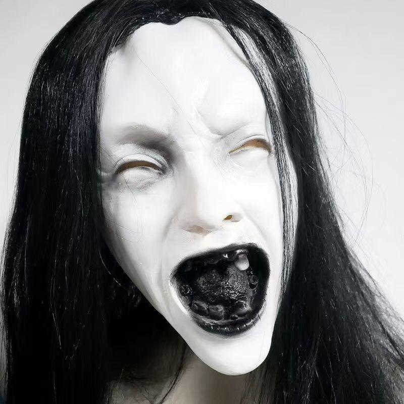 Strašidelná latexová halloweenská maska ducha pro cosplay děsivé rekvizity pro strašidelný dům