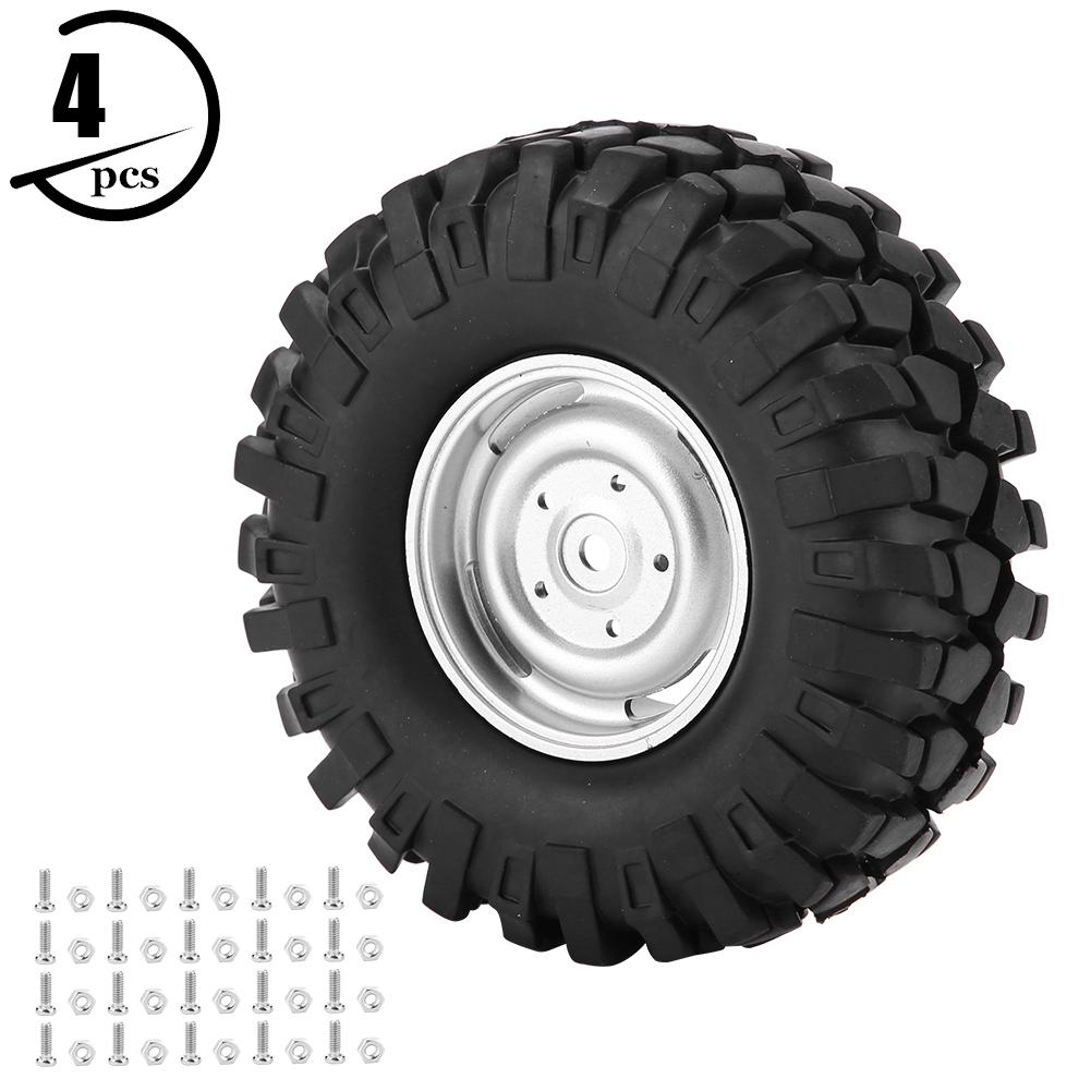 4Pcs Wheel Tyres Rubber Tires With Hubs for 1 10 Scale RC Crawler Off road Truck Car