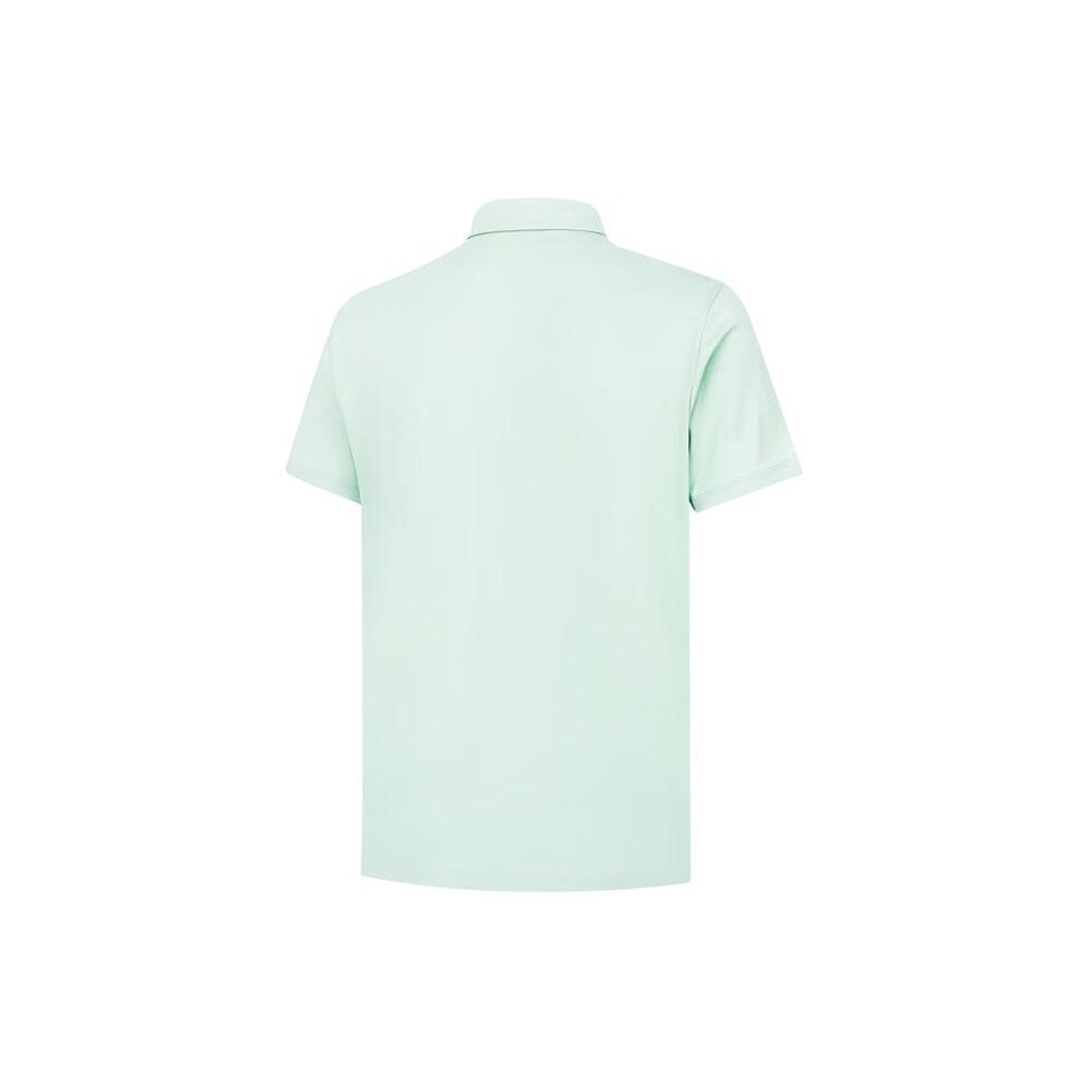 Li Ning Group Purchase Series Solid Color Casual Sports Polo Shirt Men Tops Light-Moss-Blue APLU189-5