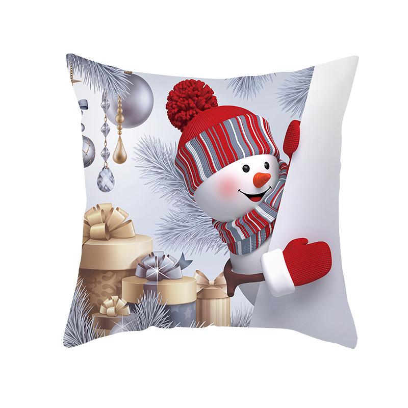45X45CM Christmas Pillowcase Nordic Home Sofa Cushion Cover Cartoon Anime Printing Office Pillowcase for Home Santa Sofa Ornaments Cushion Cover