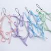 Ribbon Sweet Bow Ribbon Phone Strap Ballet Style Beaded Hanging Pendant  Women Girls
