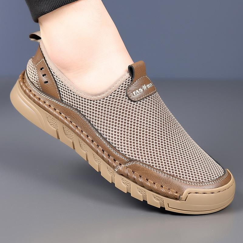 Summer new breathable thin outdoor sports elastic mesh shoes men's fashion hole shoes