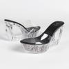 10,5 cm 2026 Stile Coreano 11 CM Sandali Zeppa, Tacchi Pole Dance con Suola in Cristallo, Scarpe da Donna alla Moda per Sfilata e Nightclub LFD-1108WG-H7