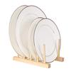 Multi-purpose Wooden Dish Rack Dishes Drying Drainer Storage Stand Holder Kitchen Cabinet Organizer for Dish/Plate/Bowl/Cup/Pot Lid/Book