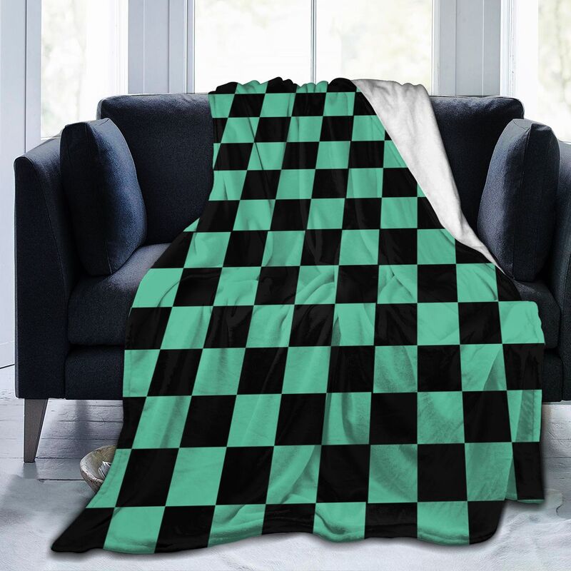 Schwarz-Weiß Karierte Renn-Flanell-Fleece-Decke Weich Warm Leicht Gemütlich Anti-Pilling Flauschige Überwurfdecke für Bett Sofa