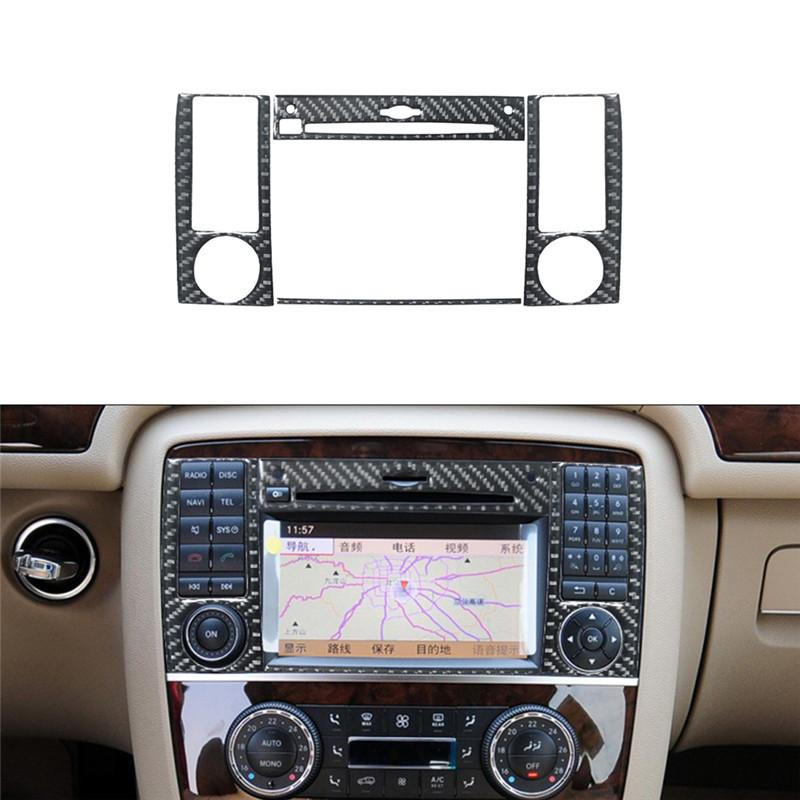 Kohlefaser Auto Mittelkonsole CD-Player Radio Rahmen Verkleidung Aufkleber für Mercedes R-Klasse 2009-2012 Innenraum Zubehör