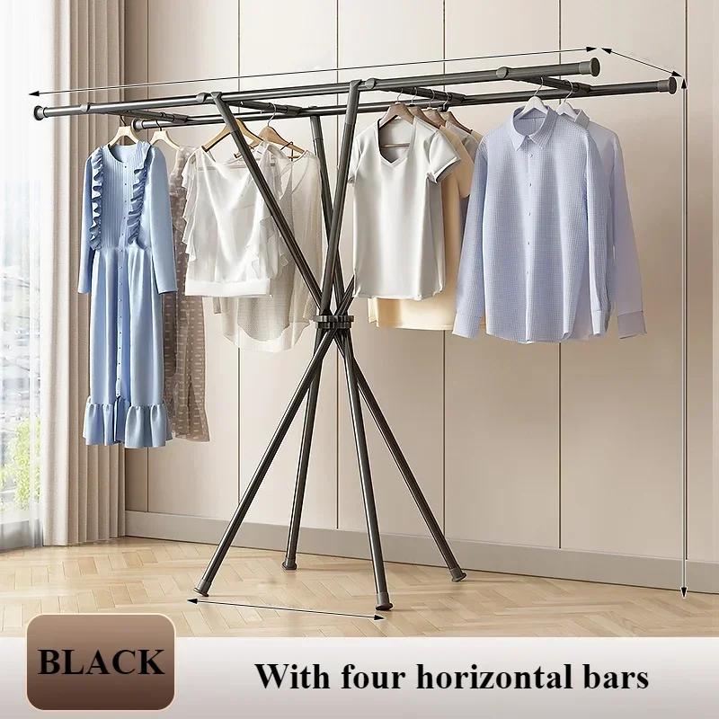 Foldable Clothes Hanger Floor Type Quickly Folding Household Drying Rack Indoor Balcony X-shaped Outdoor Simple Clothes Rack