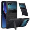 Luxury Carbon Fiber Texture Leather Phone Case for Motorola Moto Razr 40 Ultra Razr40 Built-in Stand Slim Protective Hard Cover