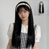 Womens Fashion White Headband Wig Corn Long Hair U Half High Temp Fiber