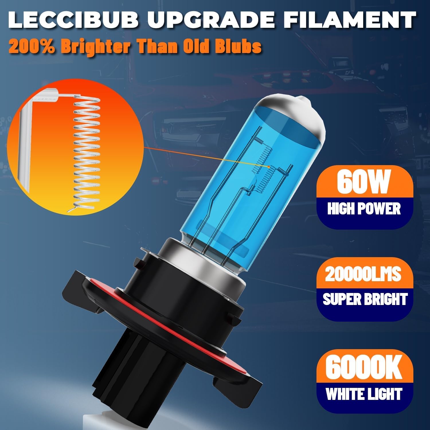 

Headlight Bulbs Compatible With Chevy Cruze 2011-2015, 9008 High Low Beam Headlights Halogen Light Bulb, Super Bright 6000K White, Plug and Play,