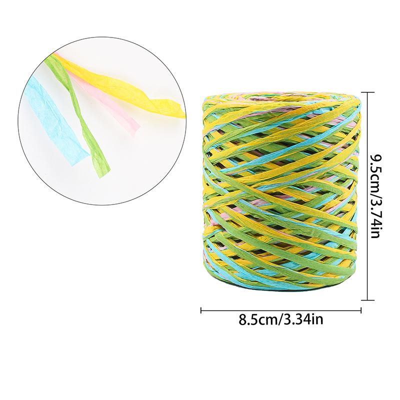 1Roll Paper Rope DIY Weaving Decorative Paper Rope Lafite Grass Creative Handmade Gift Colorful Packaging Rope Bouquet Packaging