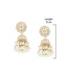 Gold Tone Traditional Kundan & Pearls Jhumki Earring For Women