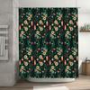 Floral Green Shower Curtain Waterproof Home Decor Bathroom Decoration Printed Fabric Shower Curtains With Rings Size: 180X274Cm