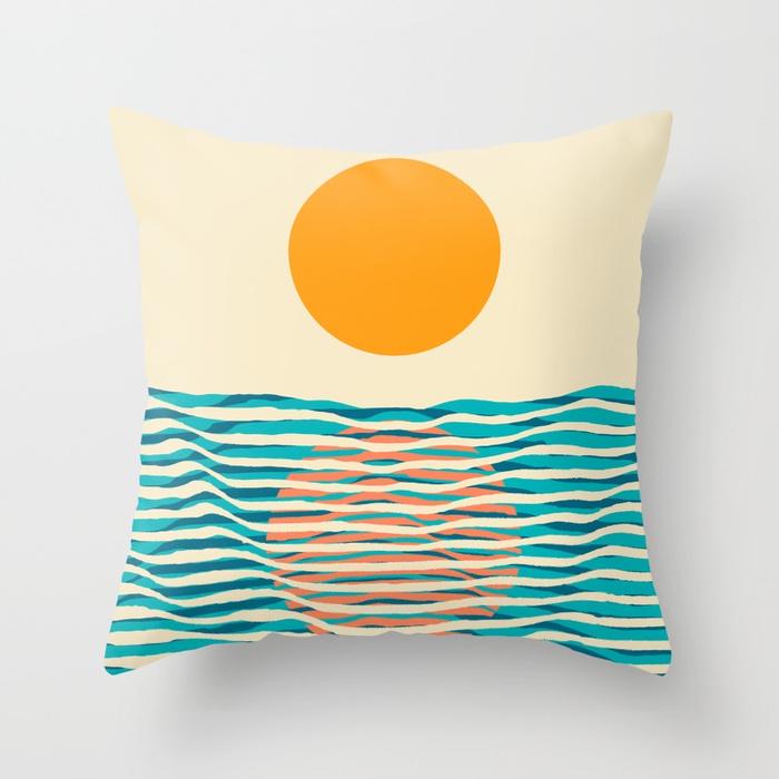 New Minimal Lines Abstract Pillowcase Sun Mountain Cushion Cover Home Sofa Chair Decor