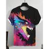 Men's Funny Animal Cat Printed T Shirt Short Sleeved Tee Tops 3D Print O-Neck Shirts Party Summer Casual Men's Clothing Apparel