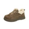 Women's Casual Sports Shoes Winter New Round Head Front Strap Thick Sole Anti-slip Wear-resistant Low-top Shoes