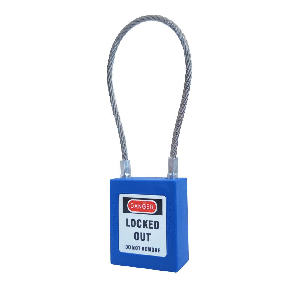 QVAND 90mm Safety LOTO Locks with Different Steel Cable Buckles Nylon Bodies Multiple Colors for Padlock Locking