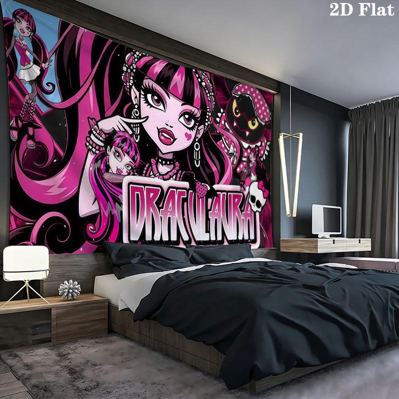 Draculaura Wall tapestry, aesthetic printed fabric blanket, suitable for bedroom, living room, and home decor.