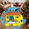 Pippi Longstocking Pattern Round Rug, Indoor/Outdoor Mat, for Picnic, Gameroom, Bedroom, Office, Living Room, Home Decor Carpet, Birthday Gift