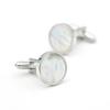 New Arrival Shell Cuff Links White Color Round Design Quality Brass Material Men'S Cufflinks Wholesale  Retail