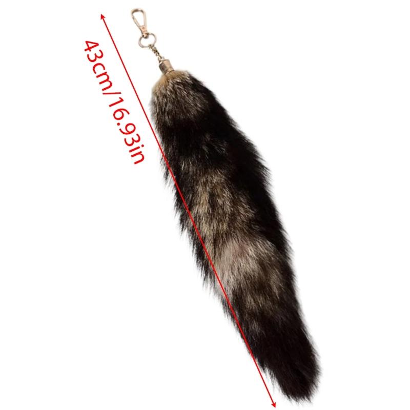 Rävhalsband Nyckelring Plyschväska Nyckelring Prydnader Bilnyckelringar Djursvans Nyckelringar Berlock Present