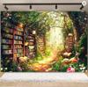 Fantasy Wonderland Jungle Mushroom House Fairy Tale Magic Photography Background Children's Birthday Party Decoration Background