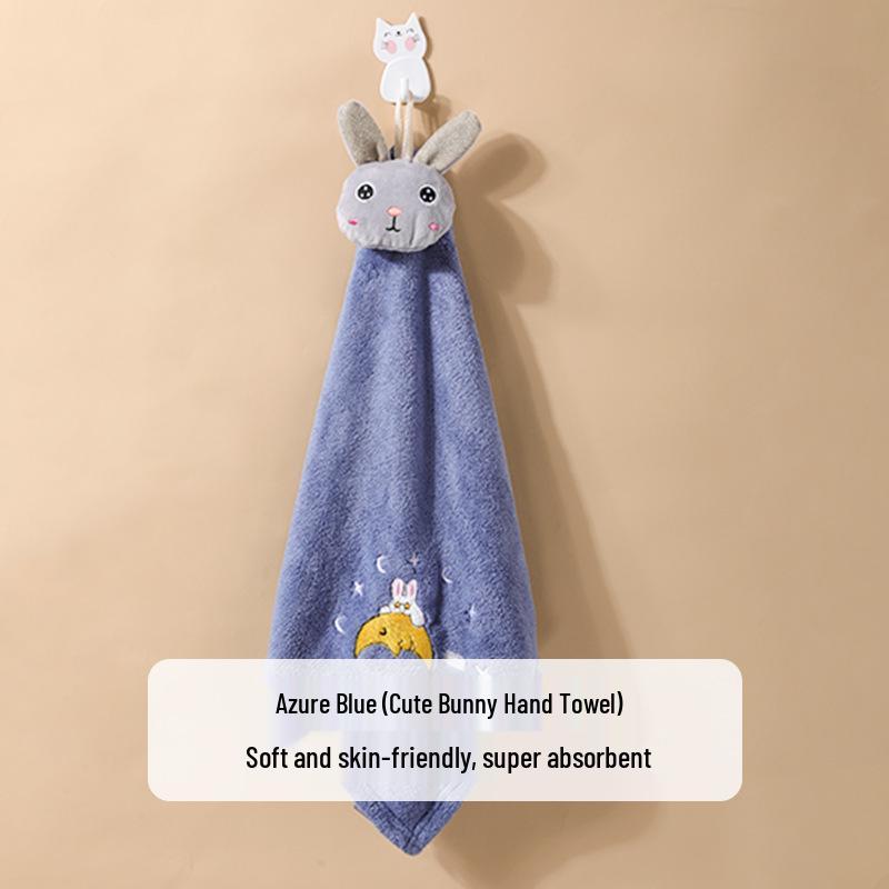 

Быстросохнущее мультяшное полотенце для рук из кораллового флиса - Толстое, впитывающее и милое для кухни и ванной 40g【40*40】 синий