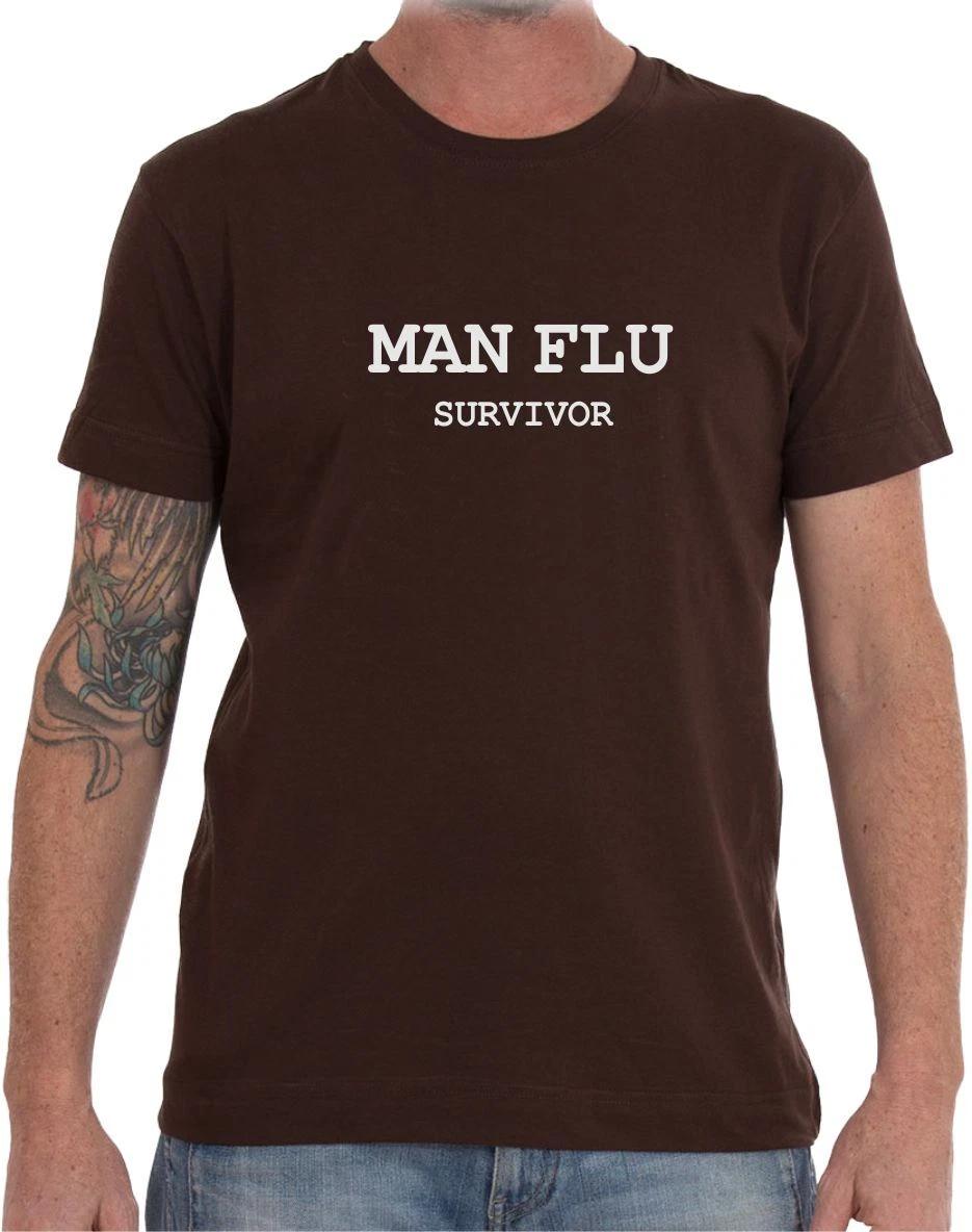 MAN FLU SURVIVOR - FUNNY SLOGAN Mens T-Shirt S