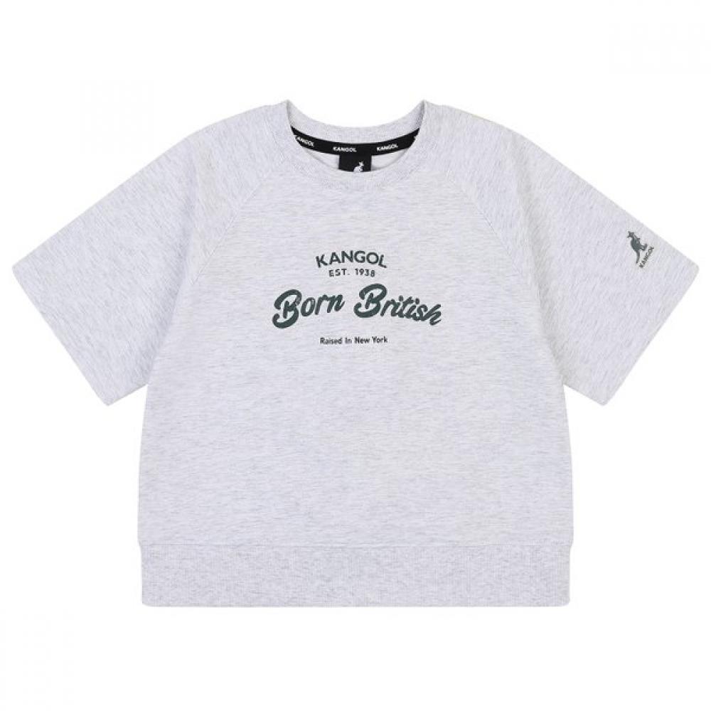 Детская толстовка Kangol с графическим принтом, короткий рукав, меланжево-серый, Sa 0109 MELANGE GRAY/100