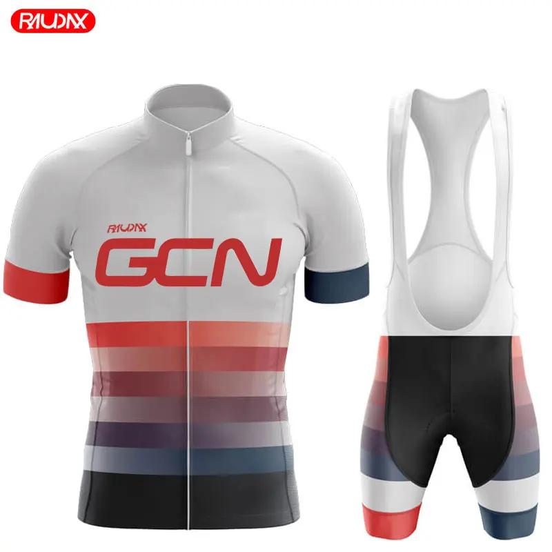 2025 Raudax GCN Team Summer Short Sleeve Cycling Jersey Set Breathable Mountain Bike Cycling Clothing Maílllot Ciclismo Hombre