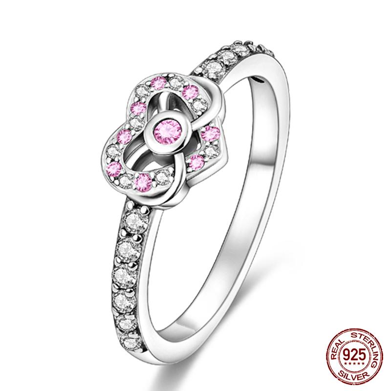 Real 925 Silver Plate Colorful Dragonfly Butterfly Cubic Zircon Rings For Women Wedding Engagement Birthday Jewelry Gift