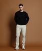 PANICALE Black Wool Blend Waffle Round Knit