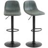 Bar Stools Set of 2, Modern Swivel Barstools with Footrest for Kitchen Island and Dining Room, Green