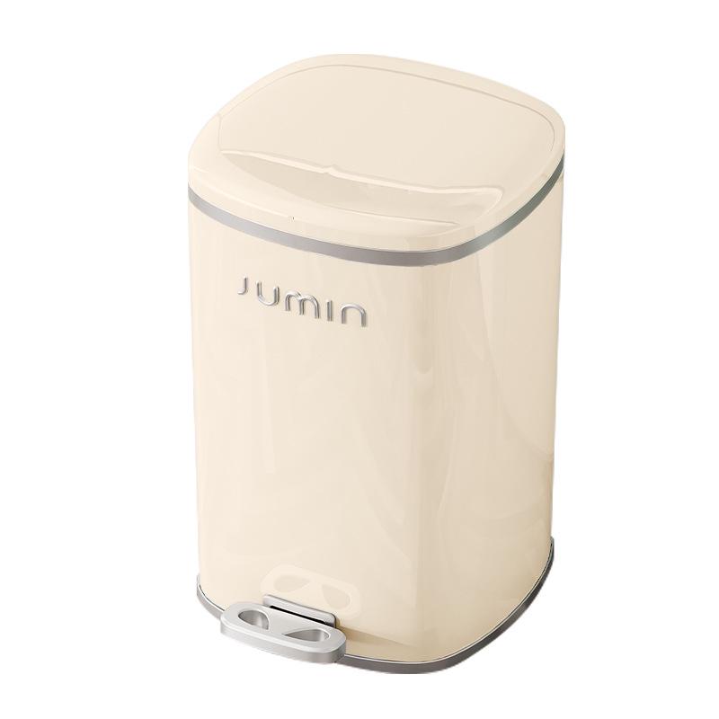Elegant Large-Capacity Trash Can with Foot Pedal & Lid for Home Use: Kitchen, Living Room, Bedroom, Bathroom, Toilet. Plastic Bin & Paper Basket.