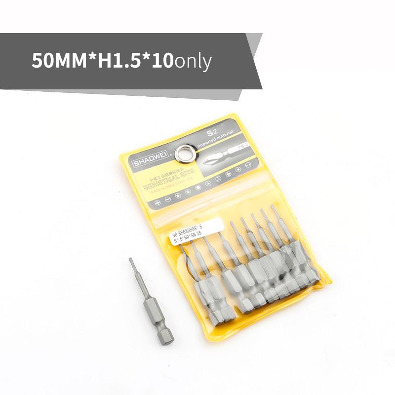 7/10 buc Set de biți de șurubelniță hexagonală 1/4 "codă hexagonală 50mm Biți de șurubelniță cu cap hexagonal pentru unealta electrică H2 H3 H4 H5 H6 H7 H8