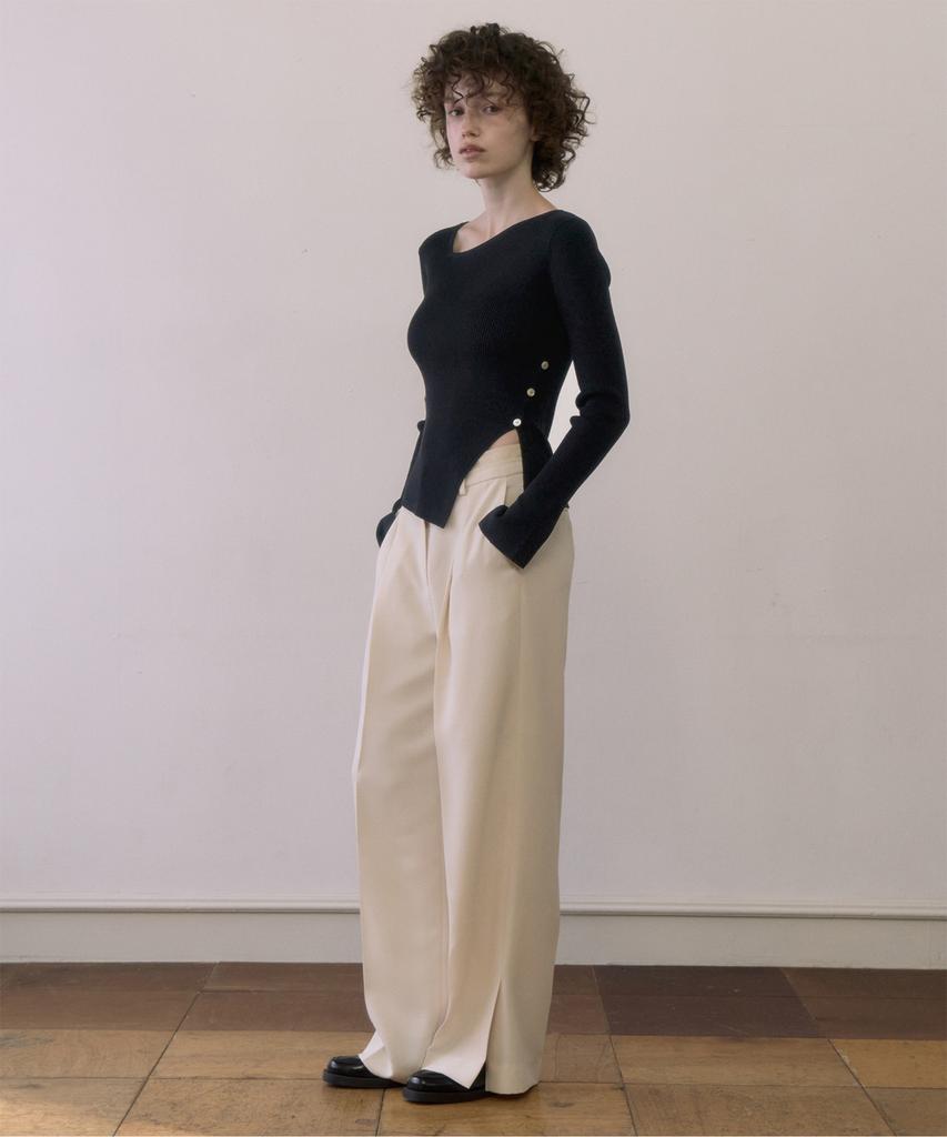 JUCYJUDY Contrast Waist Wide Pants Jzpt124A