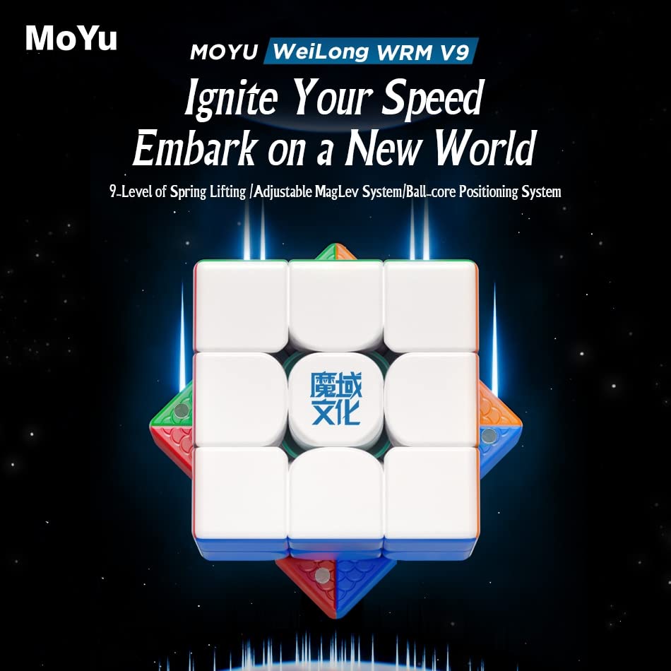Bucubke Moyu WeiLong WRM V9 MagLev UV 3x3 2023 Stickerless Magic Cube WeiLong V9 Magnetic Levitation Ball Core UV Puzzle Magic WeiLong V9 Ball Core UV