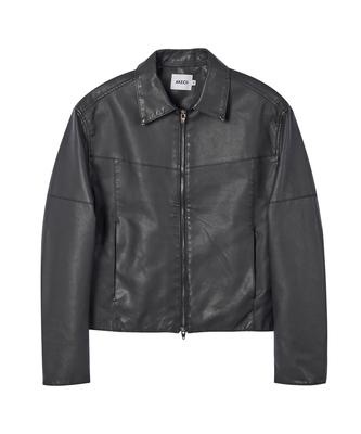 Akecii Fade Raw Leather Jacket_Black