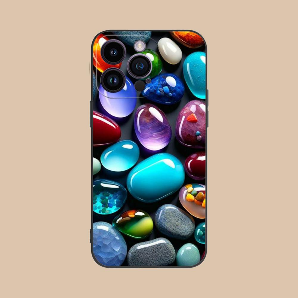 

Aesthetic Stones Mobile Phone Case for iPhone 17 16 15 14 13 12 11 X XR XS 8 7 Air Pro Max Plus Mini Colorful Cover Pretty Cover iPhone 7 Plus