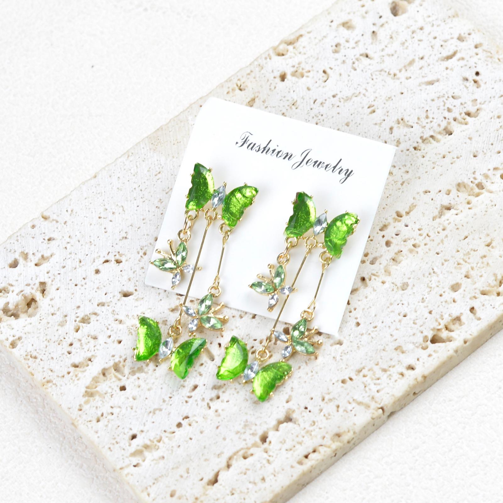 Women s Earrings, Fashionable Butterfly Tassel Stud Earrings One Size