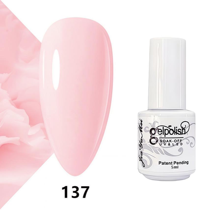GELPOLISH Nail Art Set: Base, Top Coat, Transparent & White Gel Polishes