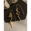 European, American and French Style Gold Three-Dimensional Irregular Earrings Female Niche Design High-Profile Earrings Cold Wind Graceful Earrings