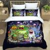 M-My Singing Monsters bedruckte Bettwäsche-Sets exquisites Bettwaren-Set Bettbezug Steppbett-Set Bettwäsche-Set Luxus-Geburtstagsgeschenk