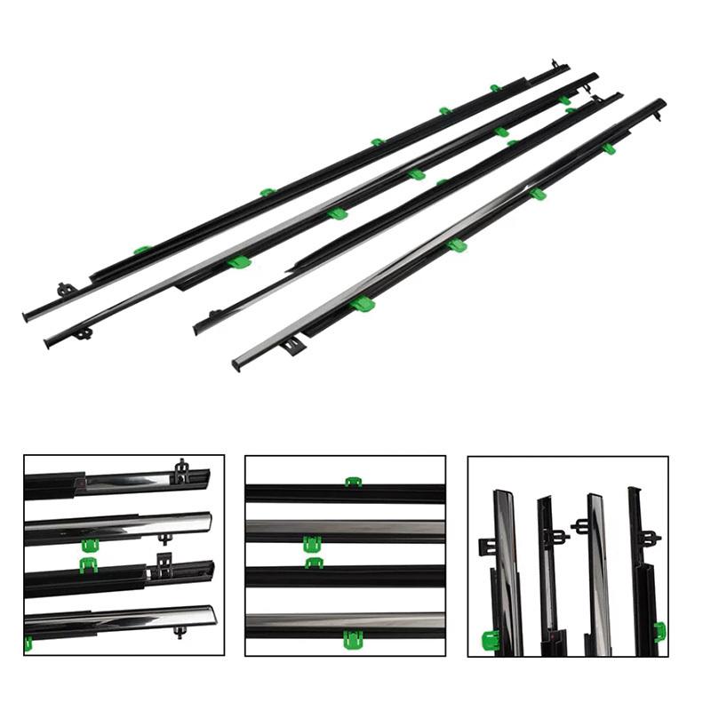 Chrome 4Pcs Window Rubber Trim For Honda CRV CR-V 2012-2016 Weatherstrip Seal Door Outer Moulding Trim Glass Seal Belts Silver