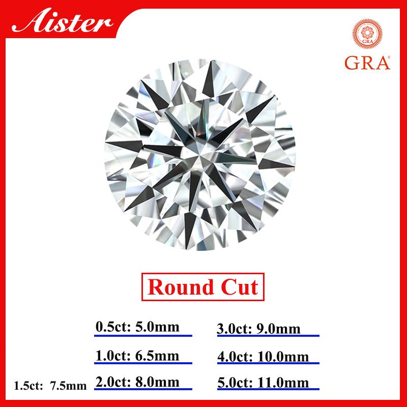 D-Farbe Moissanitstein Rund / Oval / Tropfen / Radiant / Smaragd / Herz / Prinzessin / Kissen / Asscher / Trilliant Schliff 1,0-5,0 Karat