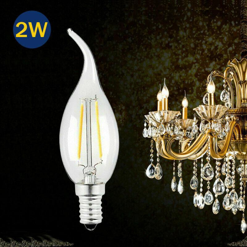 Stmívatelná E14 LED žárovka 2W 4W 6W Edison Retro Vláknová Svíčka Světlo 220V 240Lm