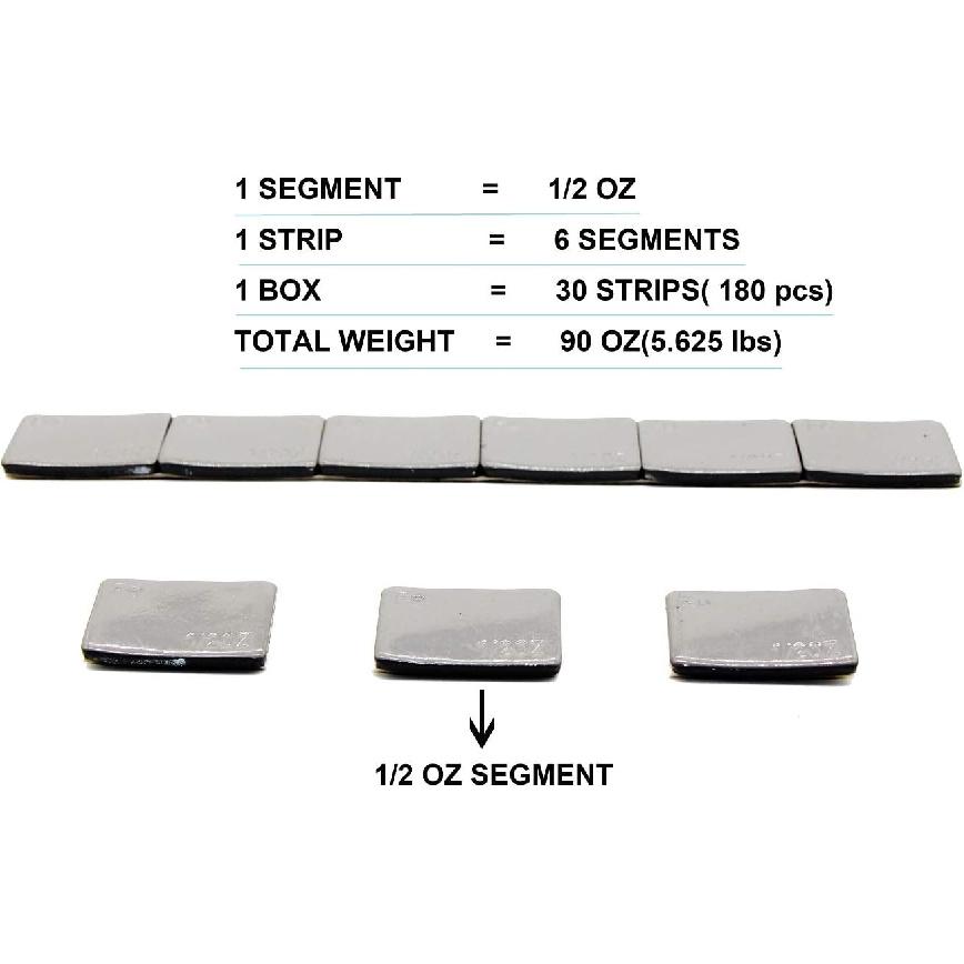 ACCRETION 1/2 Oz Grey Adhesive Backed Wheel Weights (12 Oz Pack)