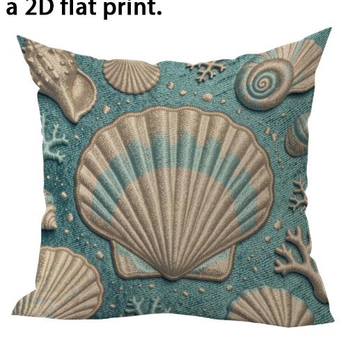 

1/4pcs Ocean-themed Decorative Pillow Covers Sofa bed cushion cover home bedroom decoration, 2D flat printing 45x45cm-1pcs