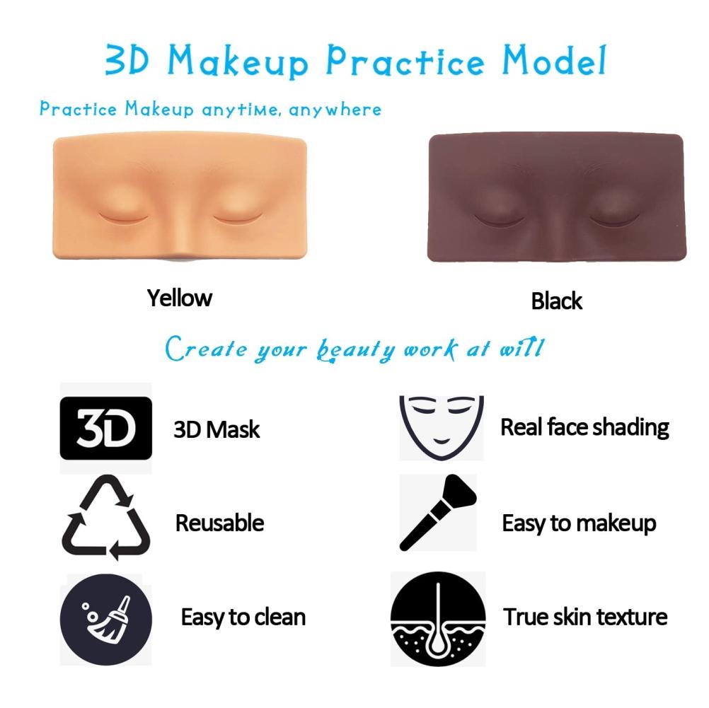 Silikon Gesichts Augen Make-up Übungsbrett Realistisches und Wiederverwendbares Make-up Übungs Training Gesichtsmalerei Make-up Übungsbrett